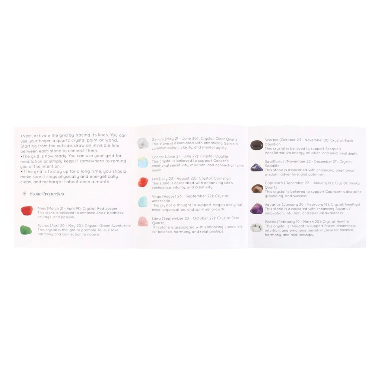 ASTROLOGY WHEEL CRYSTAL GRID SET
