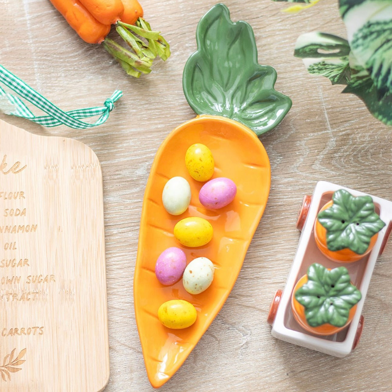 CARROT SHAPED SERVING DISH EASTER DECOR