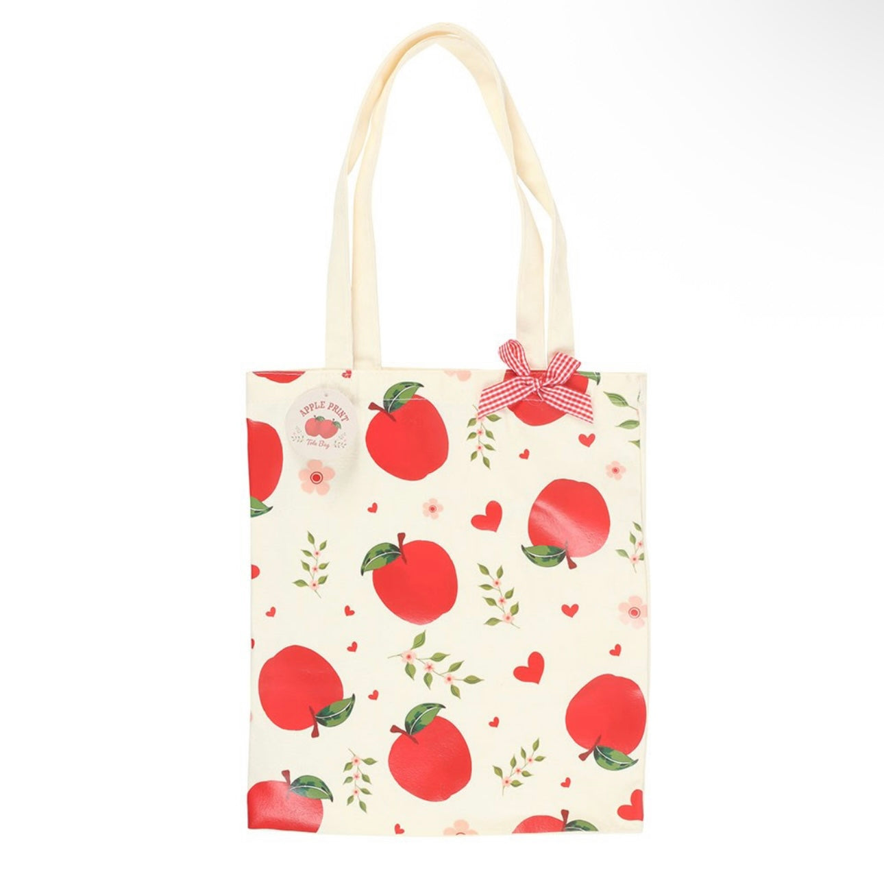 APPLE PRINT POLYCOTTON TOTE BAG TEACHER GIFT