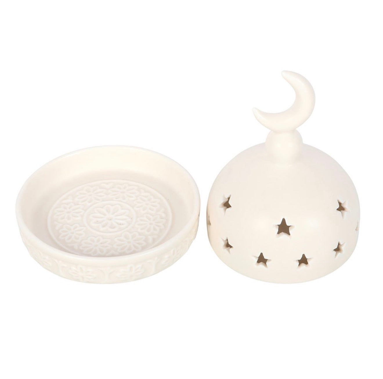 CREAM MOSQUE INCENSE CONE AND TEALIGHT HOLDER