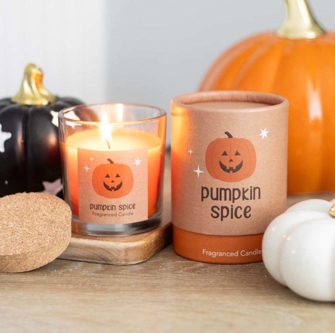 PEEKABOO PUMPKIN SPICE CANDLE SPOOKY HALLOWEEN DECOR