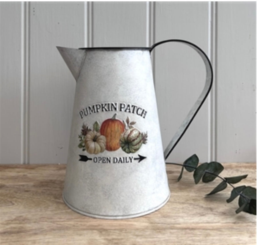 Pumpkin Patch Embossed Vintage Zinc Jug 20cm