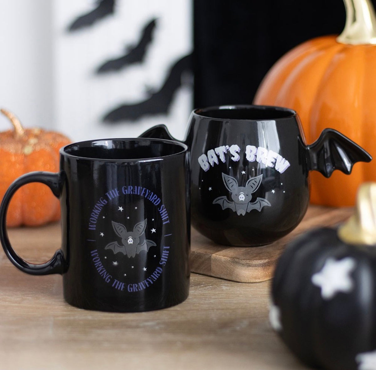 BAT'S BREW BAT WING MUG HALLOWEEN BOO BOX
