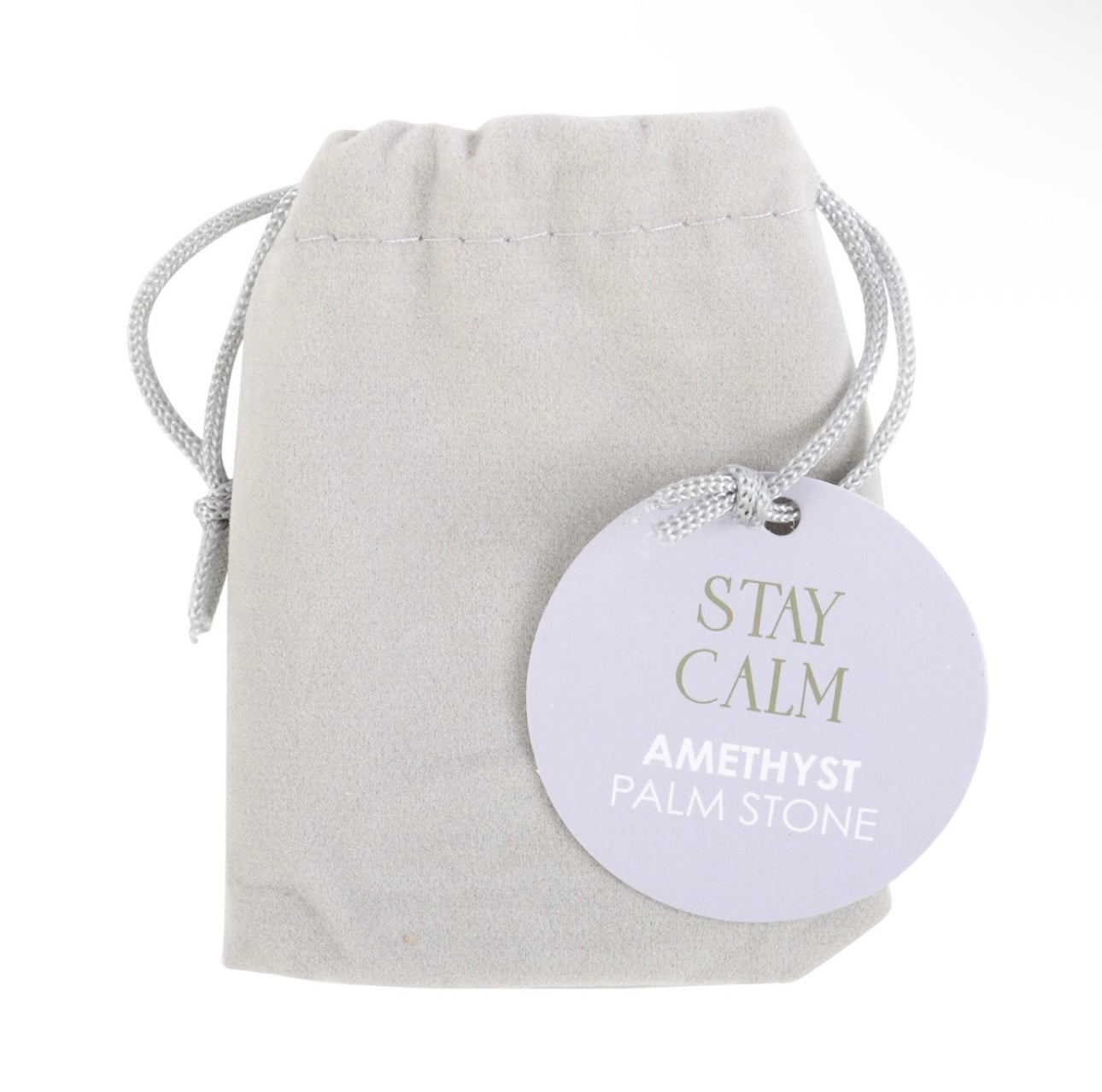 STAY CALM AMETHYST CRYSTAL PALM STONE