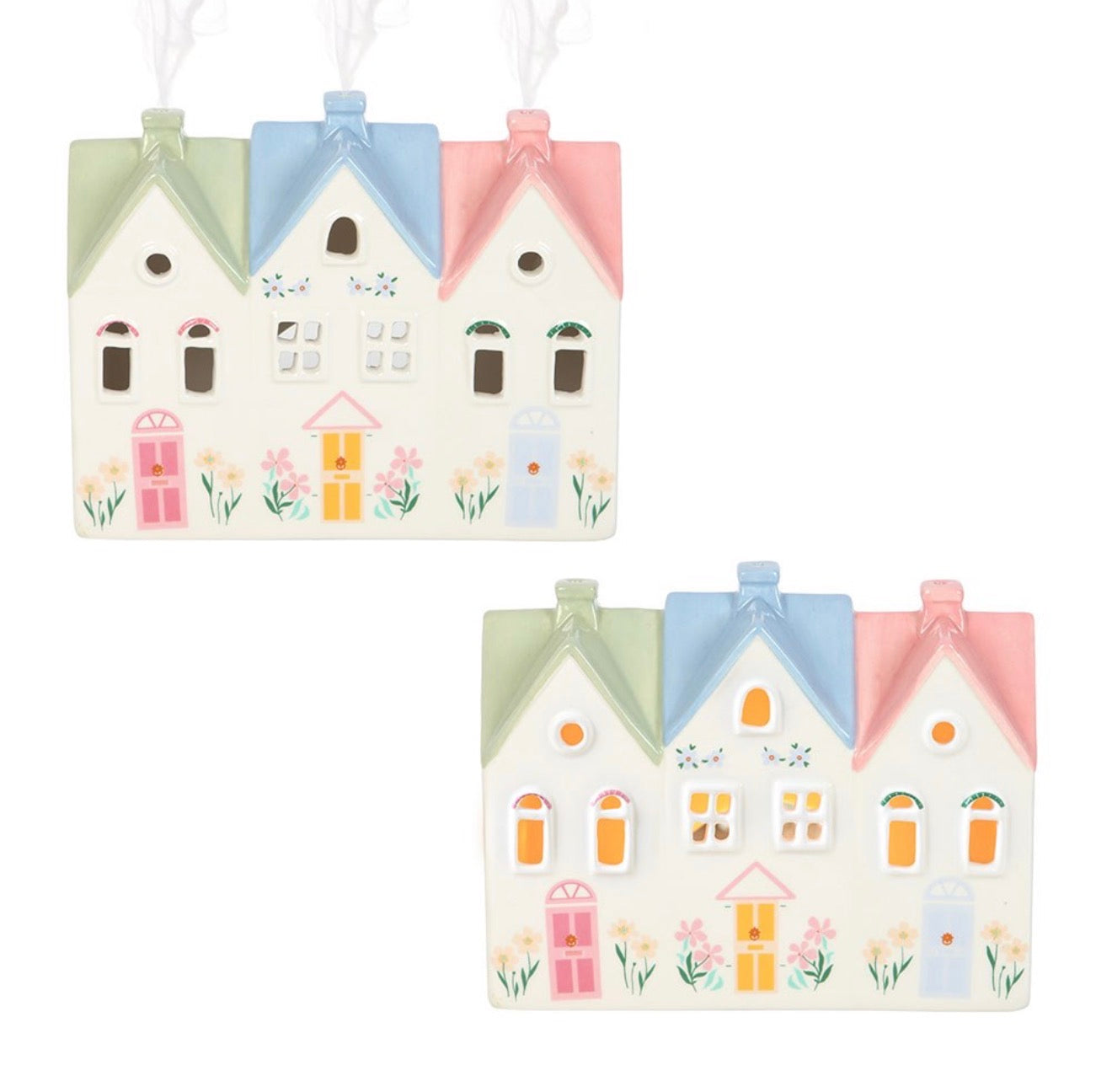 PASTEL HOUSE INCENSE CONE BURNER AND TEALIGHT HOLDER