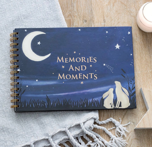 LOOK AT THE STARS MOON GAZING HARE BABY MEMORY BOOK