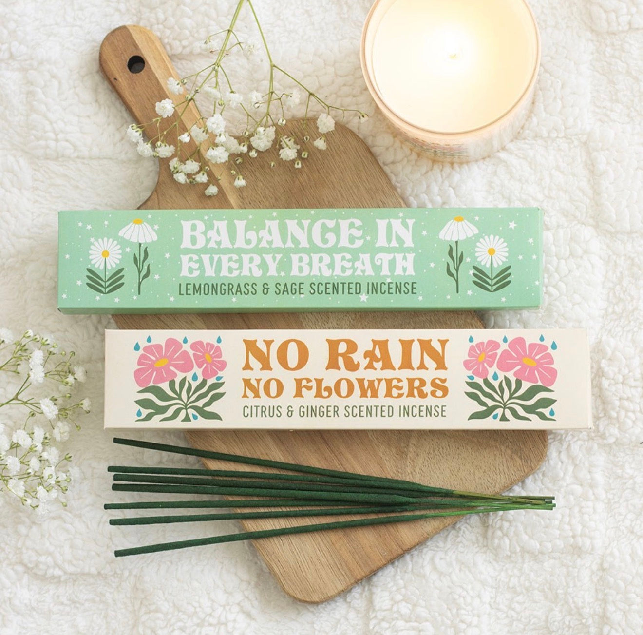 SET OF 2 NO RAIN, NO FLOWERS INCENSE STICK PACKS