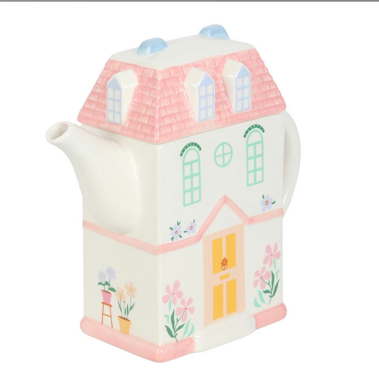 PASTEL HOUSE SHAPED TEAPOT
