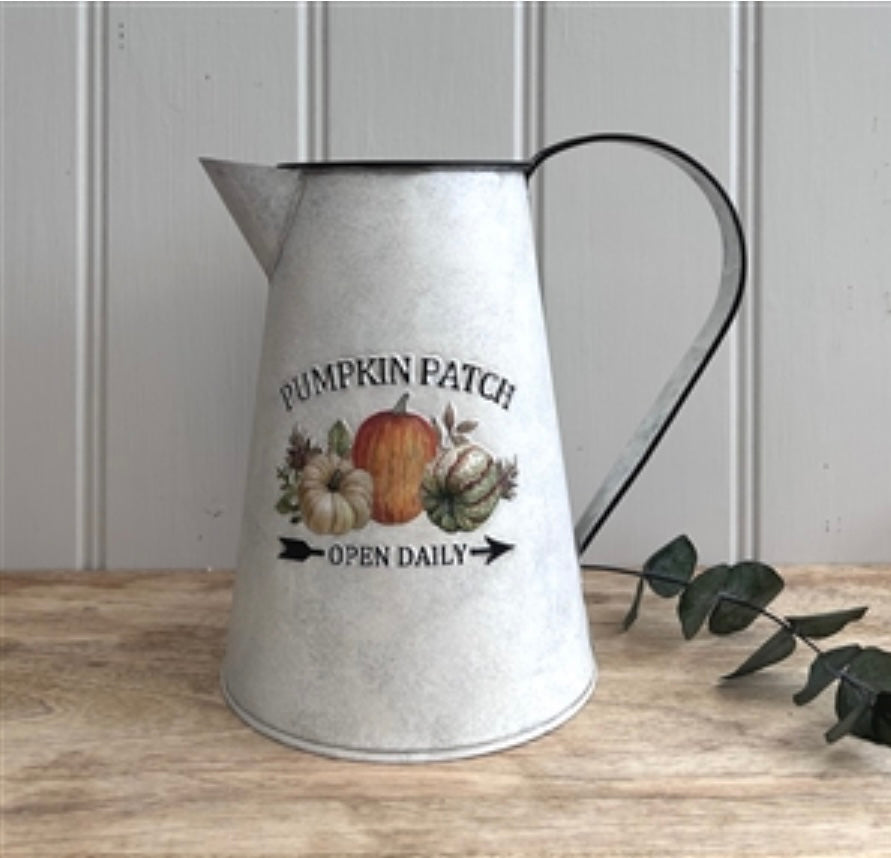 Pumpkin Patch Embossed Vintage Zinc Jug 20cm