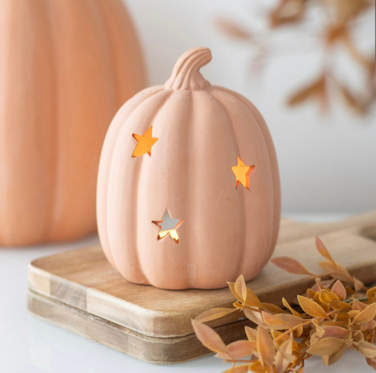 TERRACOTTA PUMPKIN TEALIGHT HOLDER