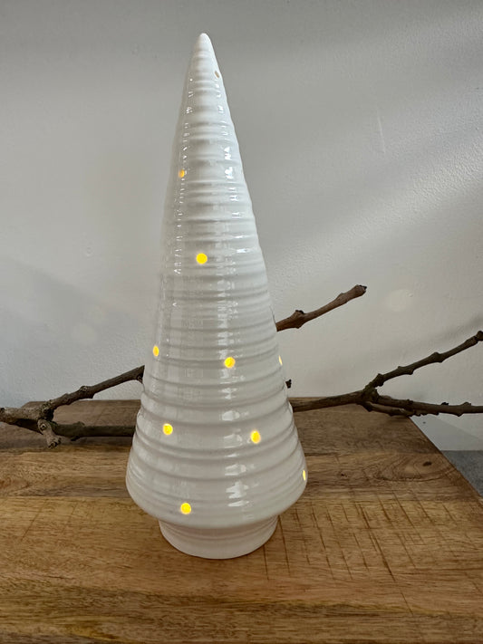 Ceramic LED Lightup Christmas Tree Ornament 24cm