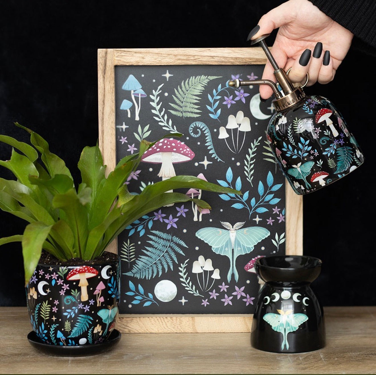 DARK FOREST PRINT CERAMIC PLANT MISTER