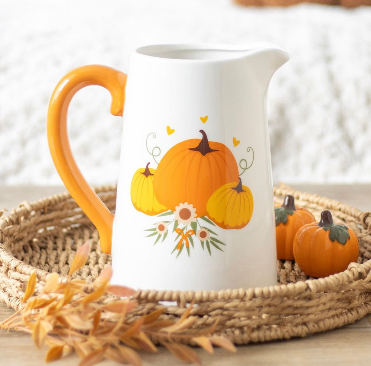 AUTUMN PUMPKIN CERAMIC FLOWER JUG