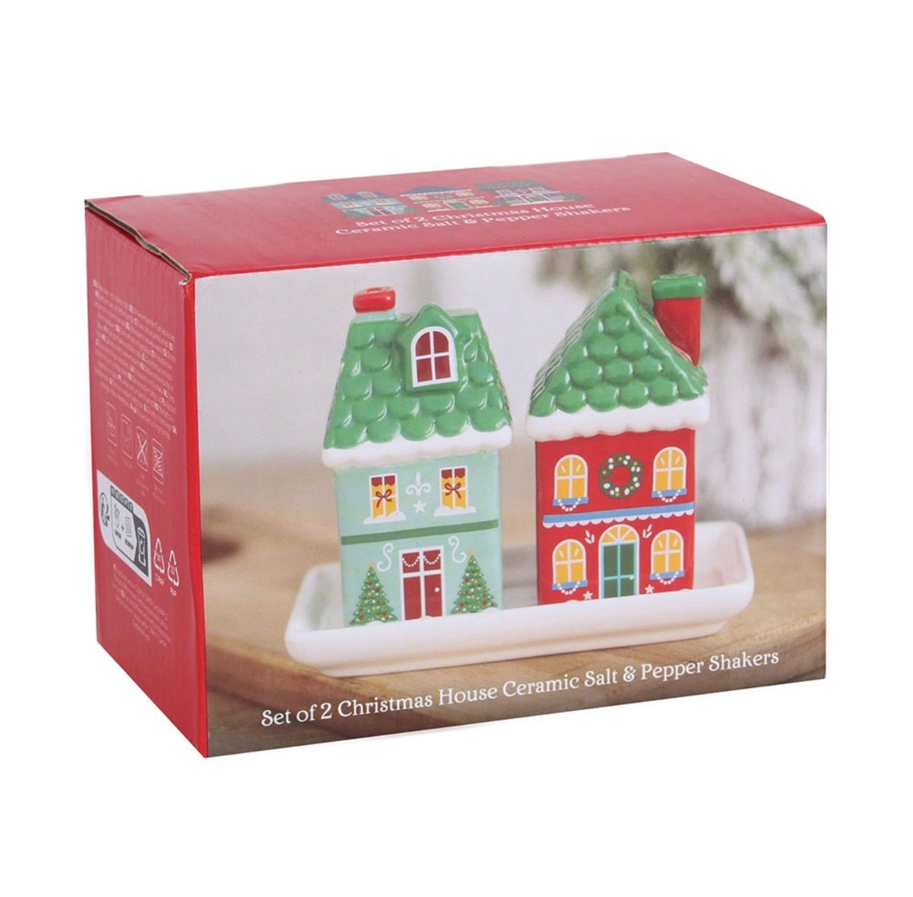 CHRISTMAS HOUSE SALT AND PEPPER SHAKERS