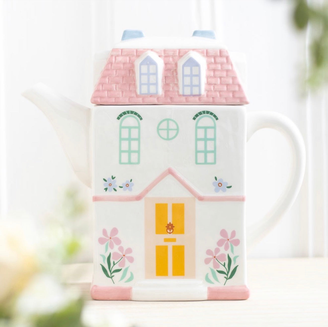 PASTEL HOUSE SHAPED TEAPOT