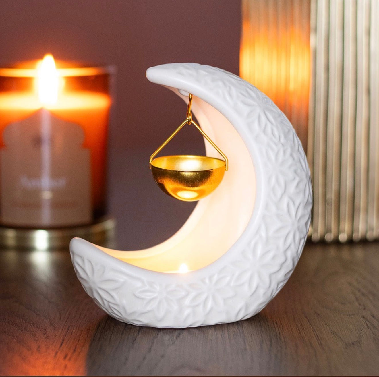 CRESCENT MOON HANGING OIL BURNER