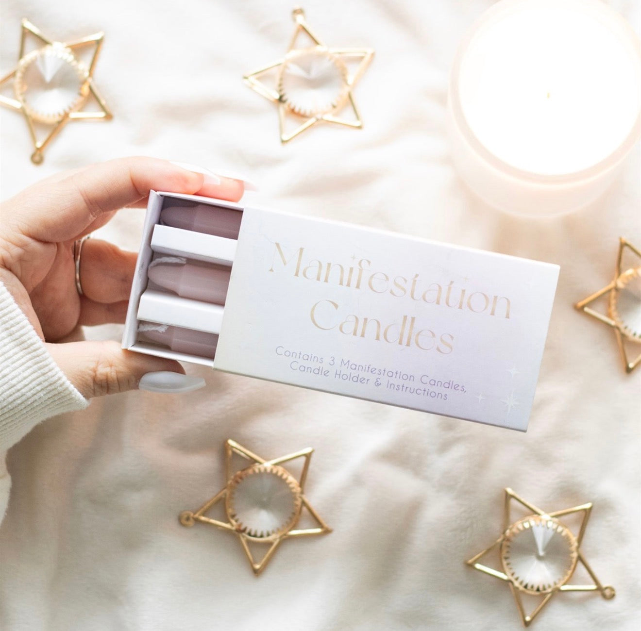 3 MANIFESTATION SPELL CANDLES IN A BOX