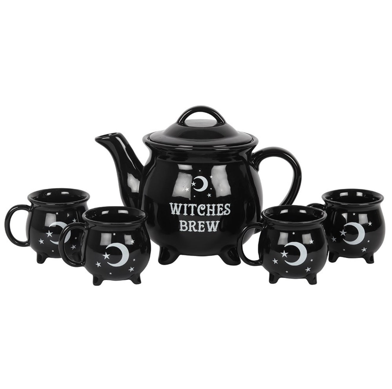 WITCHES BREW CERAMIC CAULDRON TEA SET