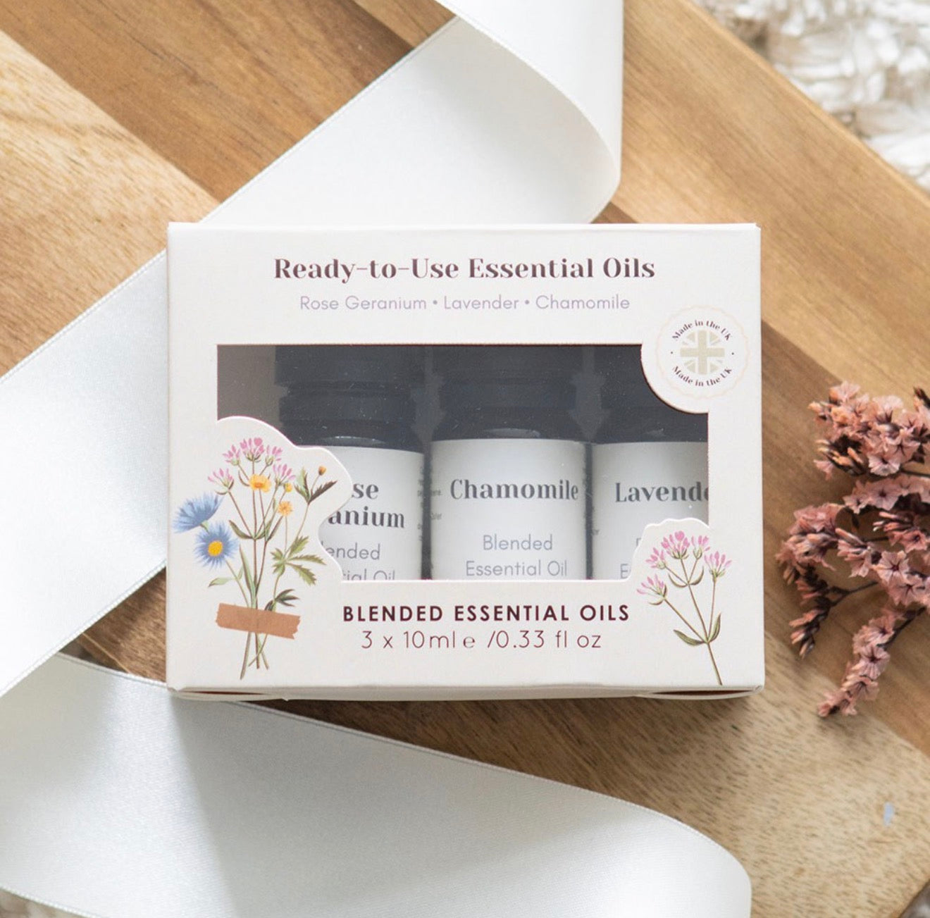 SET OF 3 FLORAL BLENDED ESSENTIAL OILS