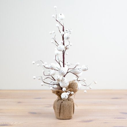 WHITE EASTER EGG TREE, 49CM