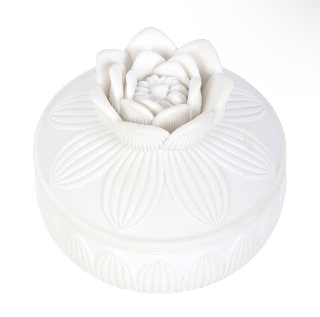 WHITE LOTUS FLOWER TRINKET BOX