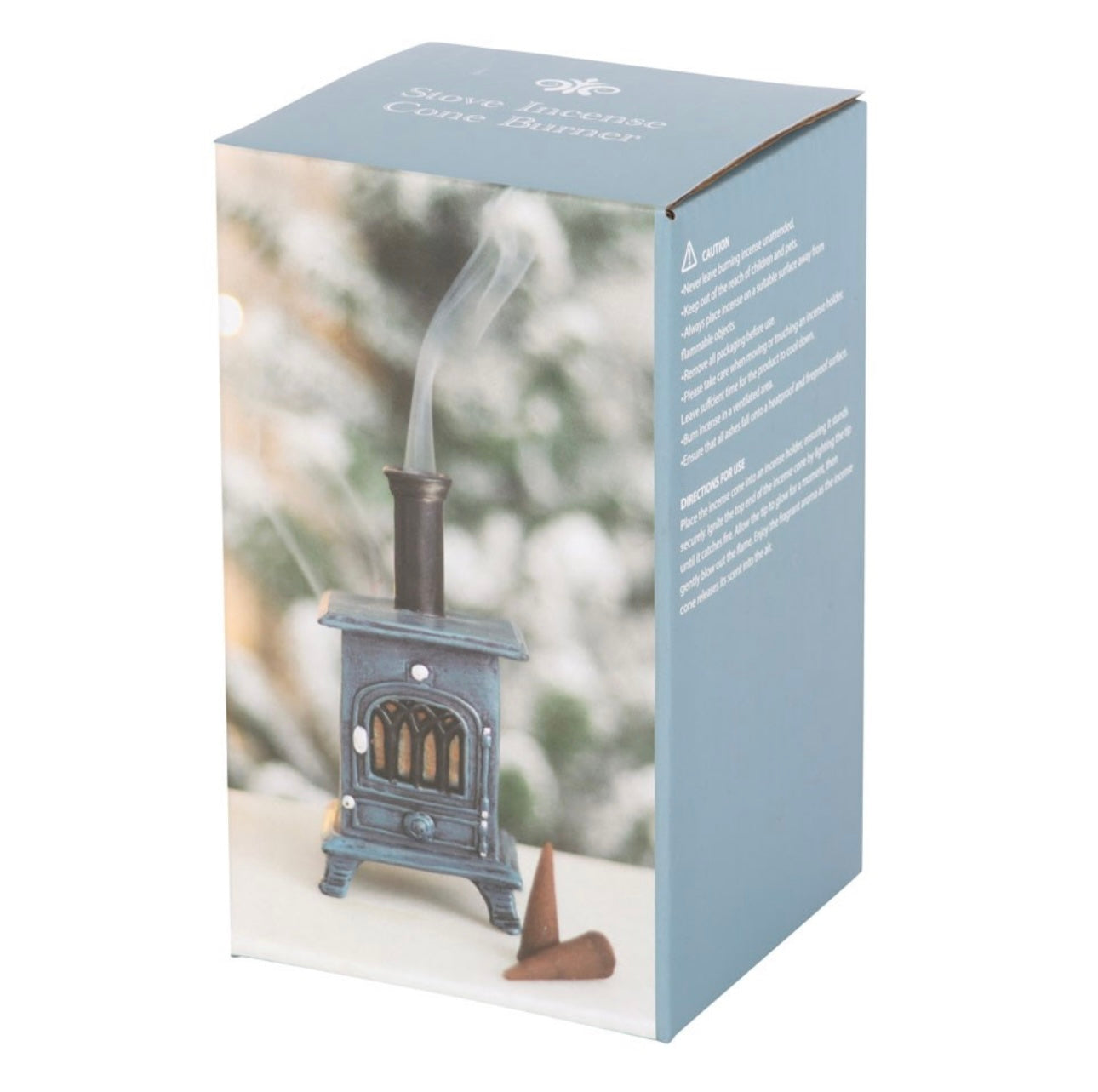 STOVE SHAPED INCENSE CONE BURNER WINTER CHRISTMAS