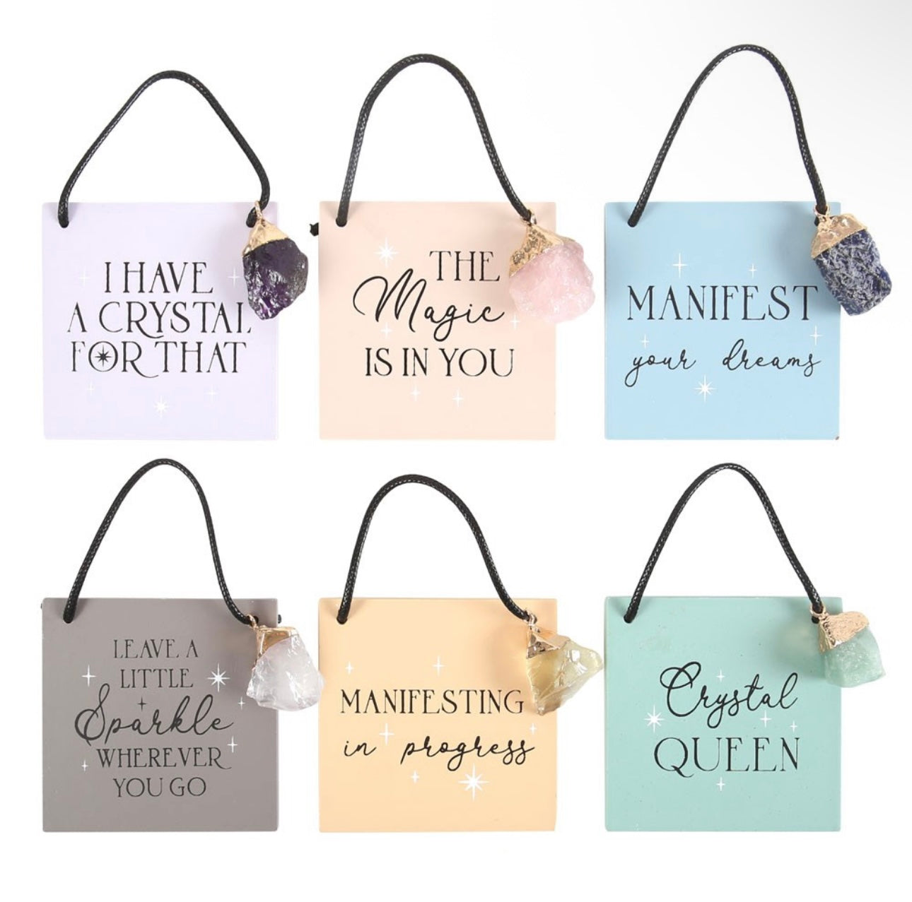 Semi Precious Crystal Cute Hanging Signs