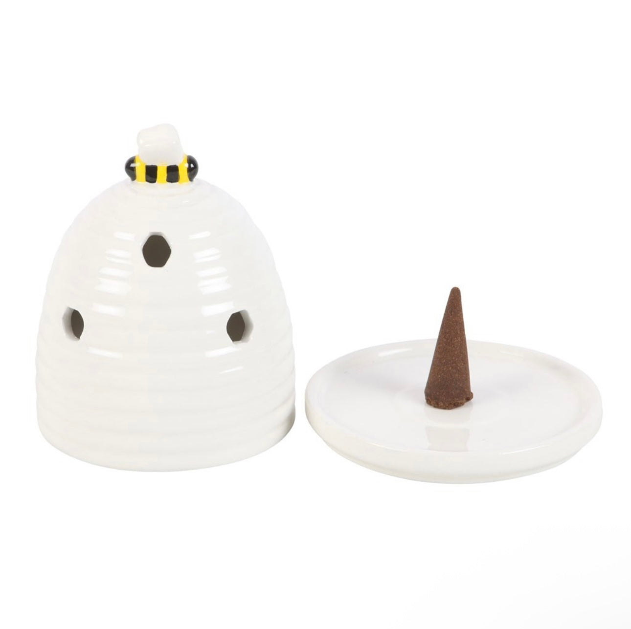 WHITE BEEHIVE INCENSE CONE HOLDER