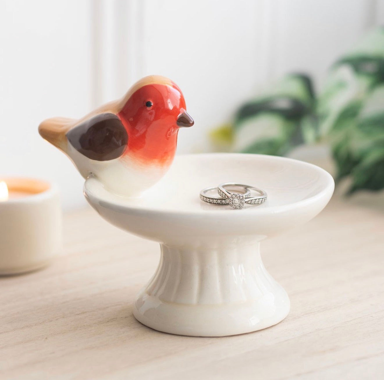 ROBIN BIRD BATH TRINKET DISH