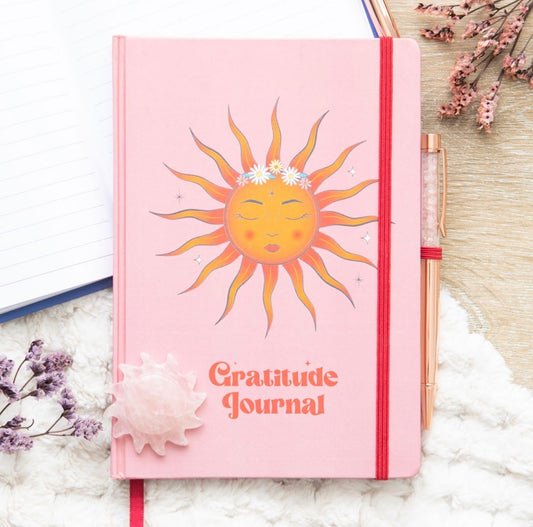 THE SUN GRATITUDE JOURNAL WITH ROSE QUARTZ PEN