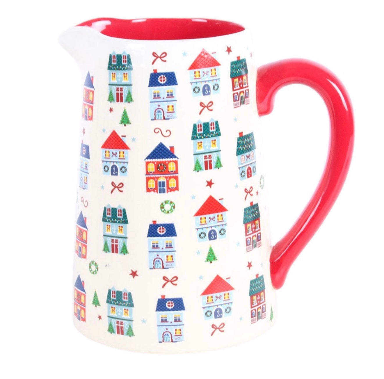 CHRISTMAS STREET PRINT CERAMIC FLOWER JUG