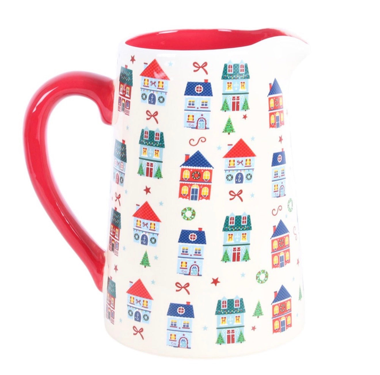 CHRISTMAS STREET PRINT CERAMIC FLOWER JUG