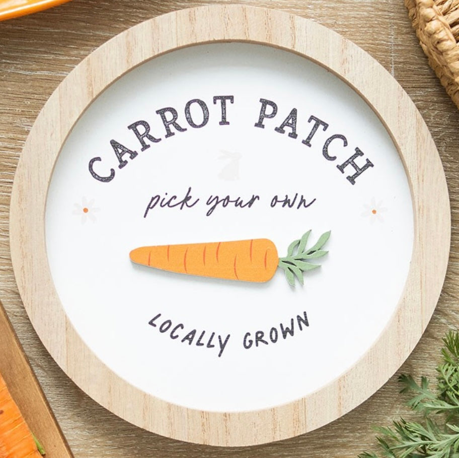 CARROT PATCH ROUND 3D WALL PLAQUE