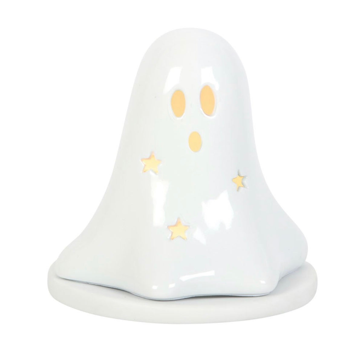 CERAMIC GHOST TEALIGHT AND INCENSE CONE HOLDER