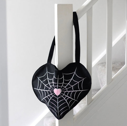 SPIDERWEB HEART TOTE BAG