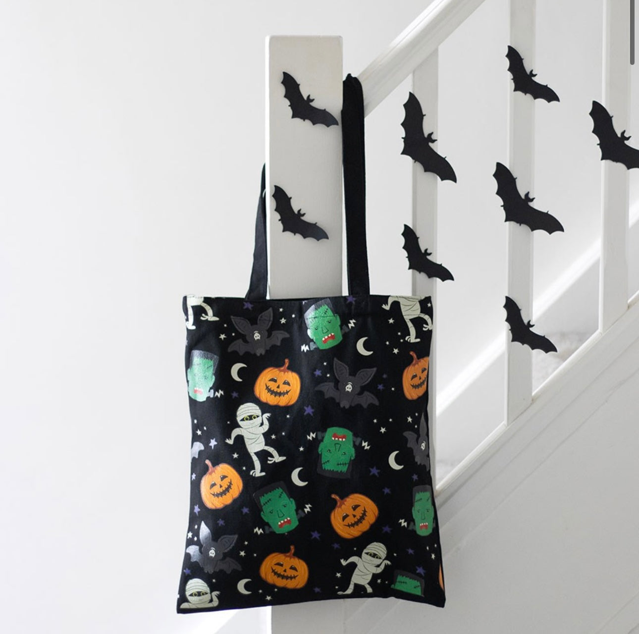 MONSTER MASH PRINT POLYCOTTON TOTE BAG