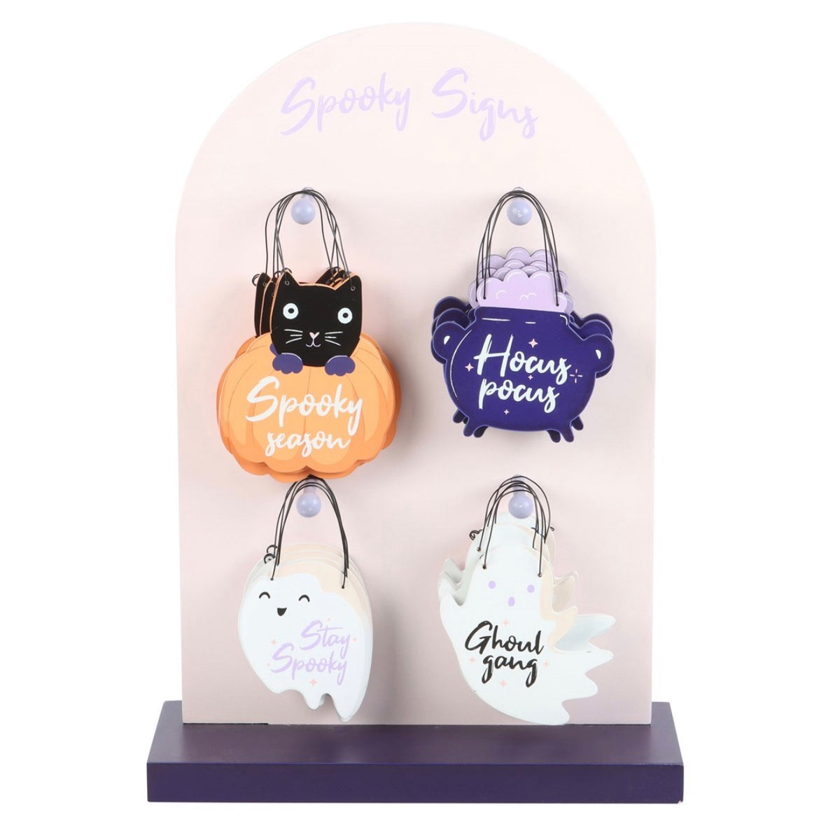 SET OF 4 MINI SPOOKY SIGNS HALLOWEEN DECOR