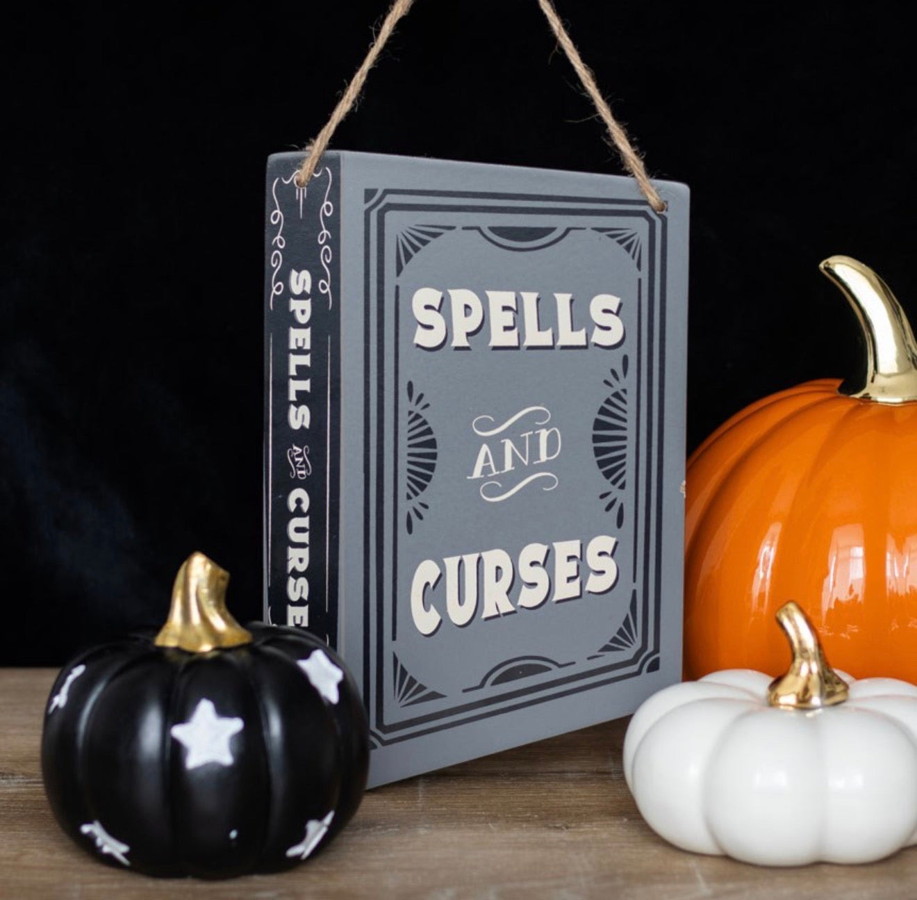 SPELLS AND CURSES HANGING SIGN