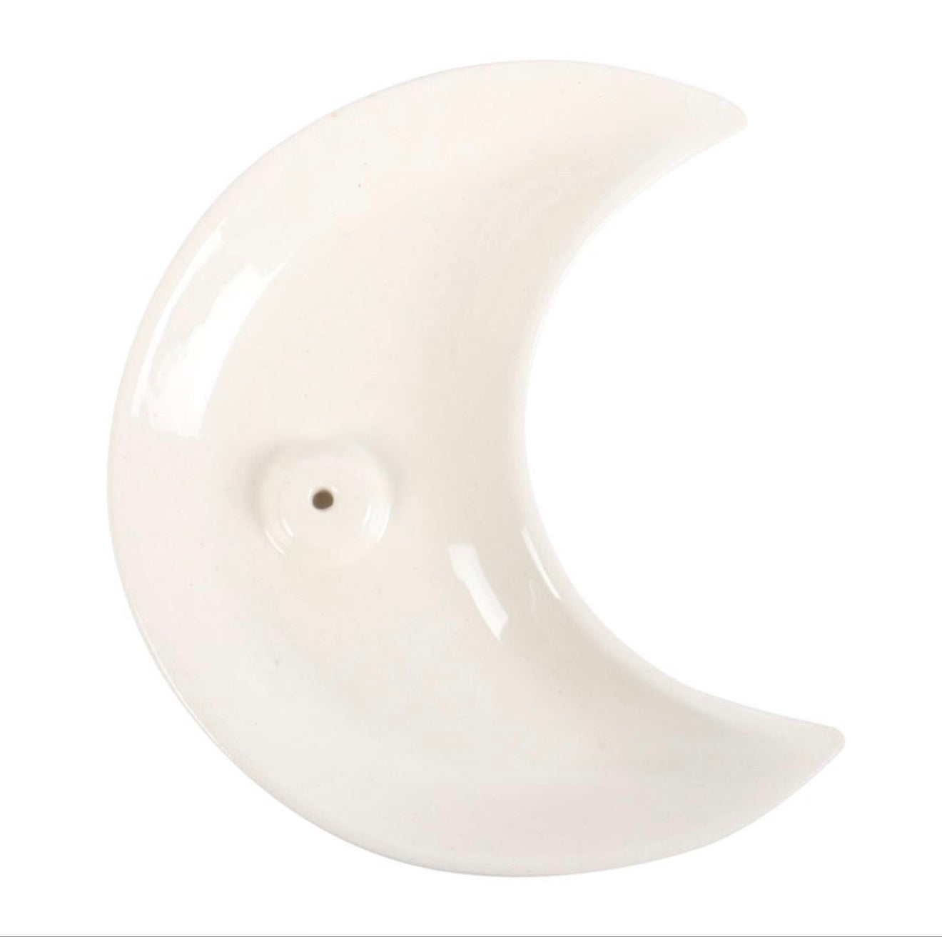 WHITE CRESCENT MOON INCENSE STICK HOLDER