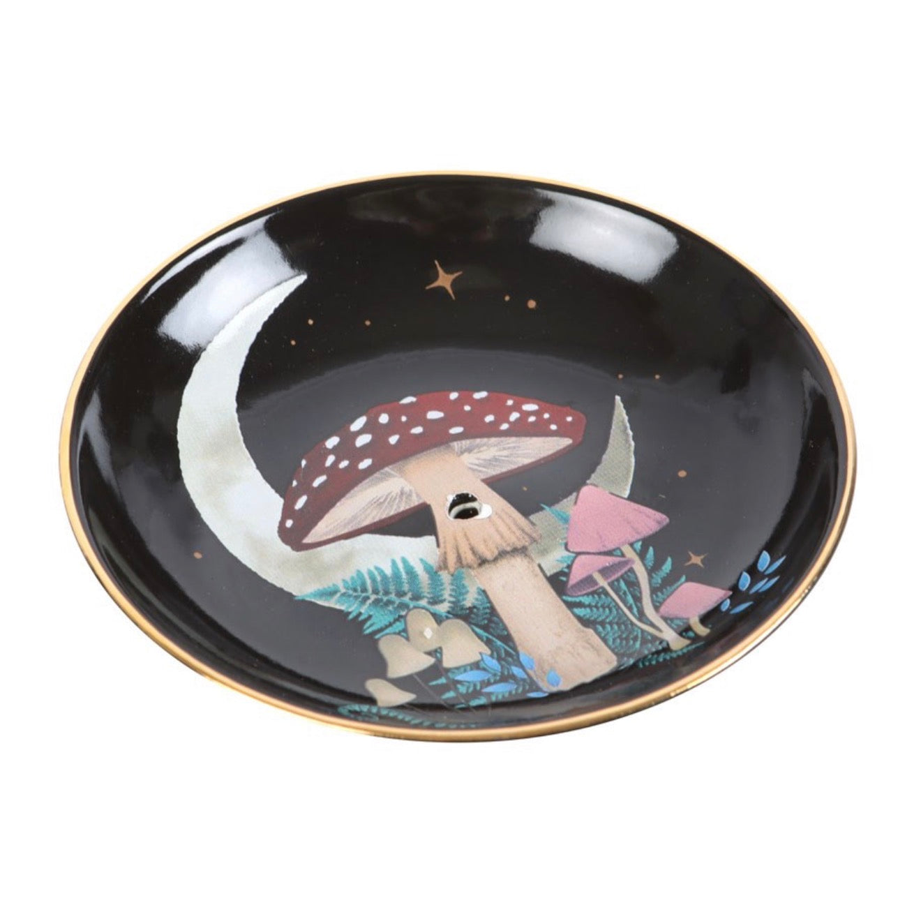 DARK FOREST MUSHROOM CERAMIC INCENSE PLATE