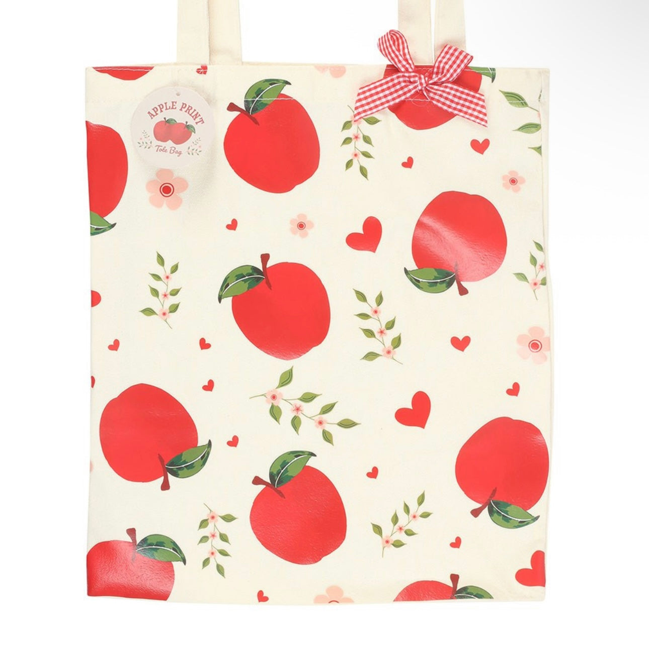 APPLE PRINT POLYCOTTON TOTE BAG TEACHER GIFT