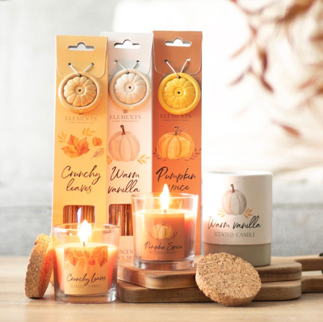 SET OF 3 AUTUMN ACCENTS INCENSE STICKS WITH HOLDERS
