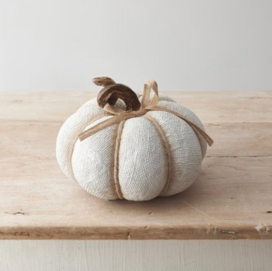 19CM WHITE TEXTURED PUMPKIN